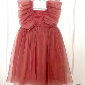 H&M girls rust color tulle dress | Size 6